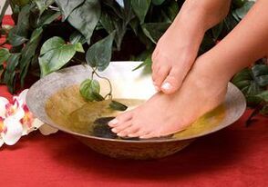 Bath feet with household soap